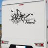 Aufkleber Wohnmobil Wohnwagen Reise Camping Auto Reisemobil Möwe Meer Kompass Globus Strand Palme Urlaub Spruch Familie Zuhause