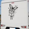 Aufkleber Wohnmobil Wohnwagen Reise Camping Auto Reisemobil Möwe Meer Kompass Globus Strand Palme Urlaub Spruch Familie Zuhause