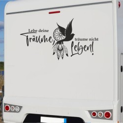 Aufkleber Wohnmobil Wohnwagen Reise Camping Auto Reisemobil Möwe Meer Kompass Globus Strand Palme Urlaub Spruch Familie Zuhause