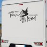 Aufkleber Wohnmobil Wohnwagen Reise Camping Auto Reisemobil Möwe Meer Kompass Globus Strand Palme Urlaub Spruch Familie Zuhause