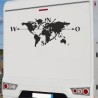 Aufkleber Wohnmobil Wohnwagen Reise Camping Auto Reisemobil Möwe Meer Kompass Globus Strand Palme Urlaub Spruch Familie Zuhause