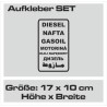 Aufkleber SET Offroad 4x4 Diesel Gasoil Nafta Verbrenner Tank Sticker Tankdeckel 09