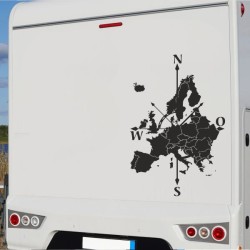Aufkleber Wohnmobil Wohnwagen Reise Camping Auto Reisemobil Möwe Meer Kompass Globus Strand Palme Urlaub Spruch Familie Zuhause