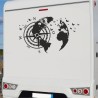 Aufkleber Wohnmobil Wohnwagen Reise Camping Auto Reisemobil Möwe Meer Kompass Globus Strand Palme Urlaub Spruch Familie Zuhause