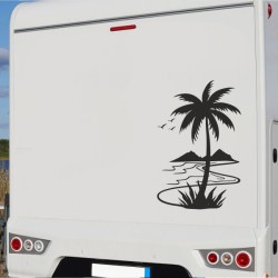 Aufkleber Wohnmobil Wohnwagen Reise Camping Auto Reisemobil Möwe Meer Kompass Globus Strand Palme Urlaub Spruch Familie Zuhause