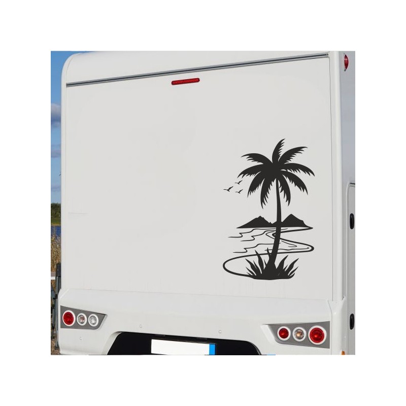 Aufkleber Wohnmobil Wohnwagen Reise Camping Auto Reisemobil Möwe Meer Kompass Globus Strand Palme Urlaub Spruch Familie Zuhause