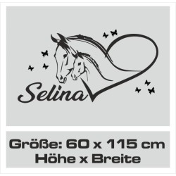 Wandaufkleber Pferde Dekor Pferd Stute Pony Hengst Reiten Hof Sport Kids Hufeisen Glück Reiterhof Sprüche Wunschname Kids Kinder