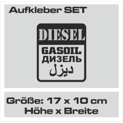 Aufkleber SET Offroad 4x4 Diesel Gasoil Nafta Verbrenner Tank Sticker Tankdeckel 10