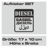 Aufkleber SET Offroad 4x4 Diesel Gasoil Nafta Verbrenner Tank Sticker Tankdeckel 10