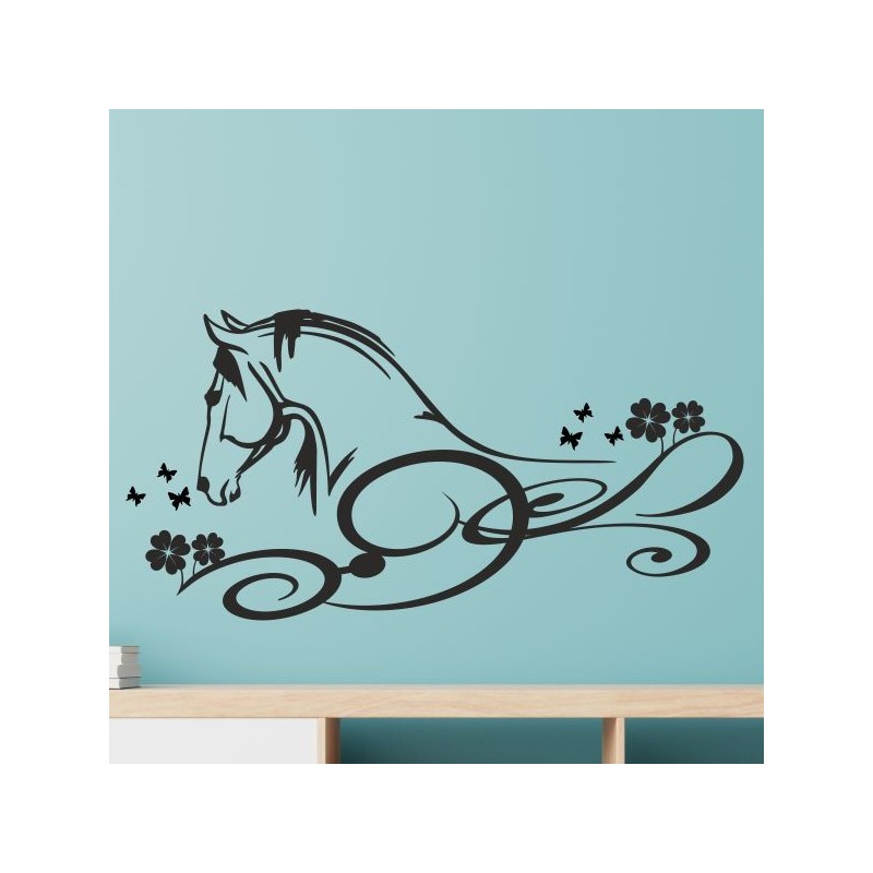 Wandaufkleber Pferde Dekor Pferd Stute Pony Hengst Reiten Hof Sport Kids Hufeisen Glück Reiterhof Sprüche Wunschname Kids Kinder
