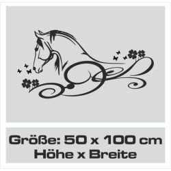 Wandaufkleber Pferde Dekor Pferd Stute Pony Hengst Reiten Hof Sport Kids Hufeisen Glück Reiterhof Sprüche Wunschname Kids Kinder