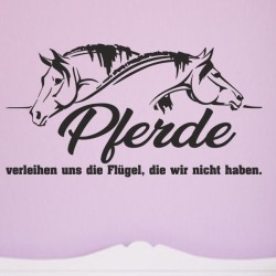 Wandaufkleber Pferde Dekor Pferd Stute Pony Hengst Reiten Hof Sport Kids Hufeisen Glück Reiterhof Sprüche Wunschname Kids Kinder