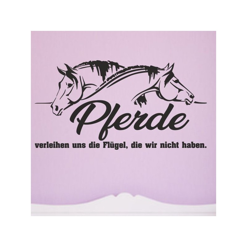 Wandaufkleber Pferde Dekor Pferd Stute Pony Hengst Reiten Hof Sport Kids Hufeisen Glück Reiterhof Sprüche Wunschname Kids Kinder