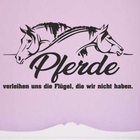 Wandaufkleber Pferde Dekor Pferd Stute Pony Hengst Reiten Hof Sport Kids Hufeisen Glück Reiterhof Sprüche Wunschname Kids Kinder