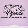 Wandaufkleber Pferde Dekor Pferd Stute Pony Hengst Reiten Hof Sport Kids Hufeisen Glück Reiterhof Sprüche Wunschname Kids Kinder