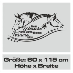 Wandaufkleber Pferde Dekor Pferd Stute Pony Hengst Reiten Hof Sport Kids Hufeisen Glück Reiterhof Sprüche Wunschname Kids Kinder
