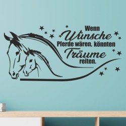 Wandaufkleber Pferde Dekor Pferd Stute Pony Hengst Reiten Hof Sport Kids Hufeisen Glück Reiterhof Sprüche Wunschname Kids Kinder
