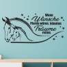 Wandaufkleber Pferde Dekor Pferd Stute Pony Hengst Reiten Hof Sport Kids Hufeisen Glück Reiterhof Sprüche Wunschname Kids Kinder