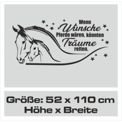 Wandaufkleber Pferde Dekor Pferd Stute Pony Hengst Reiten Hof Sport Kids Hufeisen Glück Reiterhof Sprüche Wunschname Kids Kinder