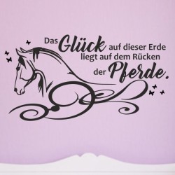 Wandaufkleber Pferde Dekor Pferd Stute Pony Hengst Reiten Hof Sport Kids Hufeisen Glück Reiterhof Sprüche Wunschname Kids Kinder