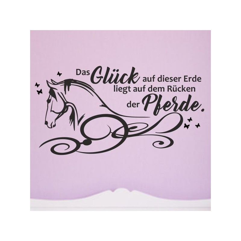 Wandaufkleber Pferde Dekor Pferd Stute Pony Hengst Reiten Hof Sport Kids Hufeisen Glück Reiterhof Sprüche Wunschname Kids Kinder