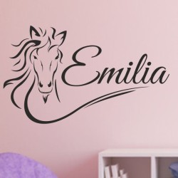 Wandaufkleber Pferde Dekor Pferd Stute Pony Hengst Reiten Hof Sport Kids Hufeisen Glück Reiterhof Sprüche Wunschname Kids Kinder