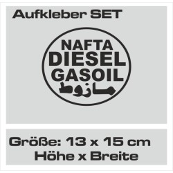 Aufkleber SET Offroad 4x4 Diesel Gasoil Nafta Verbrenner Tank Sticker Tankdeckel 11