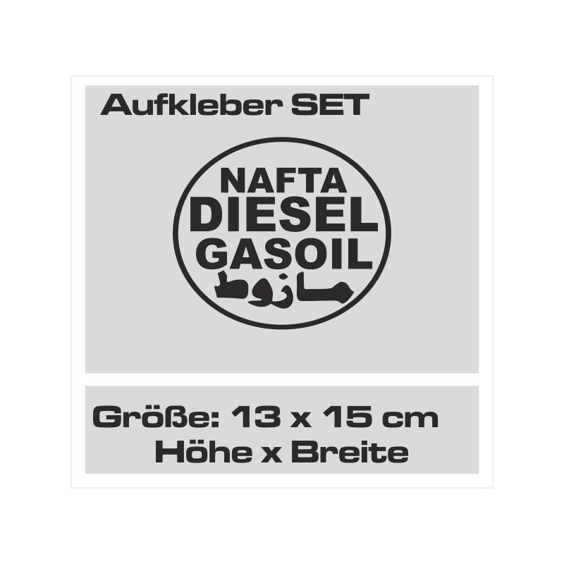 Aufkleber SET Offroad 4x4 Diesel Gasoil Nafta Verbrenner Tank Sticker Tankdeckel 11