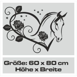 Wandaufkleber Pferde Dekor Pferd Stute Pony Hengst Reiten Hof Sport Kids Hufeisen Glück Reiterhof Sprüche Wunschname Kids Kinder