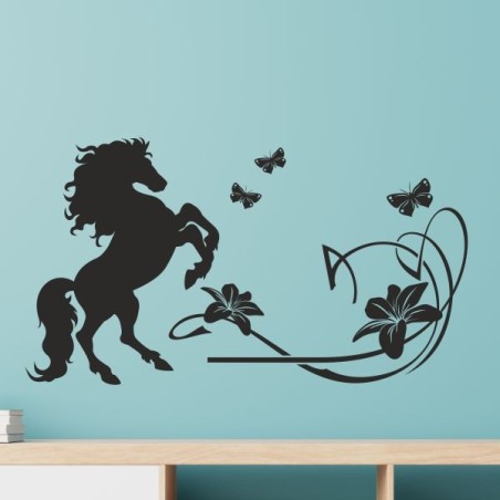 Wandaufkleber Pferde Dekor Pferd Stute Pony Hengst Reiten Hof Sport Kids Hufeisen Glück Reiterhof Sprüche Wunschname Kids Kinder