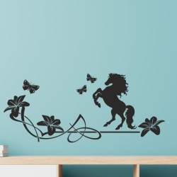Wandaufkleber Pferde Dekor Pferd Stute Pony Hengst Reiten Hof Sport Kids Hufeisen Glück Reiterhof Sprüche Wunschname Kids Kinder