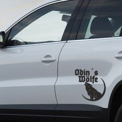 Aufkleber Auto Car Wikinger Viking Wölfe Wolf Runen Schwert Schild Rabe Runen Odin Odin´s Wölfe Böse Kette Valhalla Walhalla