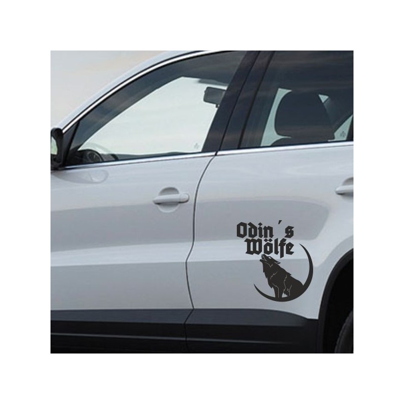 Aufkleber Auto Car Wikinger Viking Wölfe Wolf Runen Schwert Schild Rabe Runen Odin Odin´s Wölfe Böse Kette Valhalla Walhalla