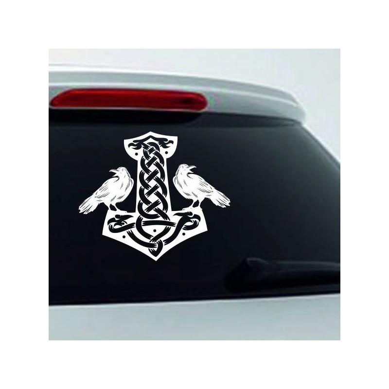Aufkleber Auto Car Wikinger Viking Wölfe Wolf Runen Schwert Schild Rabe Runen Odin Odin´s Wölfe Böse Kette Valhalla Walhalla