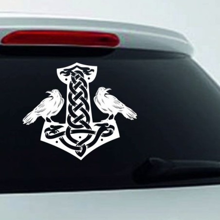 Aufkleber Auto Car Wikinger Viking Wölfe Wolf Runen Schwert Schild Rabe Runen Odin Odin´s Wölfe Böse Kette Valhalla Walhalla