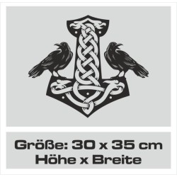 Aufkleber Auto Car Wikinger Viking Wölfe Wolf Runen Schwert Schild Rabe Runen Odin Odin´s Wölfe Böse Kette Valhalla Walhalla