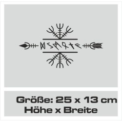 Aufkleber Auto Car Wikinger Viking Wölfe Wolf Runen Schwert Schild Rabe Runen Odin Odin´s Wölfe Böse Kette Valhalla Walhalla