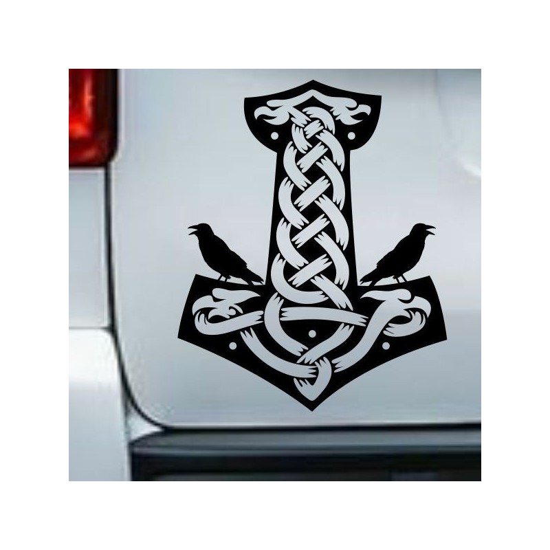 Aufkleber Auto Car Wikinger Viking Wölfe Wolf Runen Schwert Schild Rabe Runen Odin Odin´s Wölfe Böse Kette Valhalla Walhalla