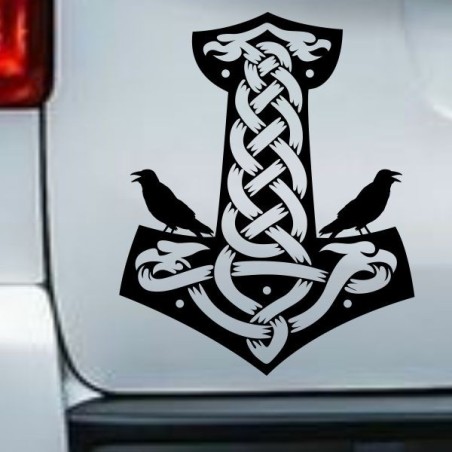 Aufkleber Auto Car Wikinger Viking Wölfe Wolf Runen Schwert Schild Rabe Runen Odin Odin´s Wölfe Böse Kette Valhalla Walhalla