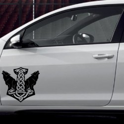 Aufkleber Auto Car Wikinger Viking Wölfe Wolf Runen Schwert Schild Rabe Runen Odin Odin´s Wölfe Böse Kette Valhalla Walhalla