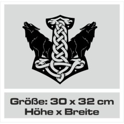 Aufkleber Auto Car Wikinger Viking Wölfe Wolf Runen Schwert Schild Rabe Runen Odin Odin´s Wölfe Böse Kette Valhalla Walhalla