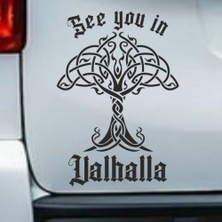 Aufkleber Auto Car Wikinger Viking Wölfe Wolf Runen Schwert Schild Rabe Runen Odin Odin´s Wölfe Böse Kette Valhalla Walhalla