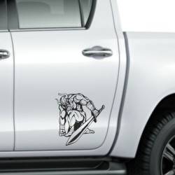 Aufkleber Auto Car Wikinger Viking Wölfe Wolf Runen Schwert Schild Rabe Runen Odin Odin´s Wölfe Böse Kette Valhalla Walhalla