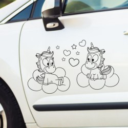 Einhorn Aufkleber Tattoo Sticker Unicorn Sternenstaub Glitzer Prinz Luftballon Herz Liebe Wolke Sterne Staub Magie Glück
