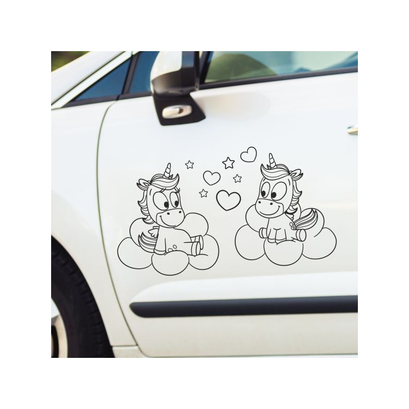 Einhorn Aufkleber Tattoo Sticker Unicorn Sternenstaub Glitzer Prinz Luftballon Herz Liebe Wolke Sterne Staub Magie Glück