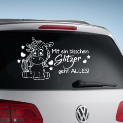 Einhorn Aufkleber Tattoo Sticker Unicorn Sternenstaub Glitzer Prinz Luftballon Herz Liebe Glitzer Sterne Staub Magie Glück
