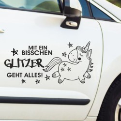Einhorn Aufkleber Tattoo Sticker Unicorn Sternenstaub Glitzer Prinz Luftballon Herz Liebe Glitzer Sterne Staub Magie Glück
