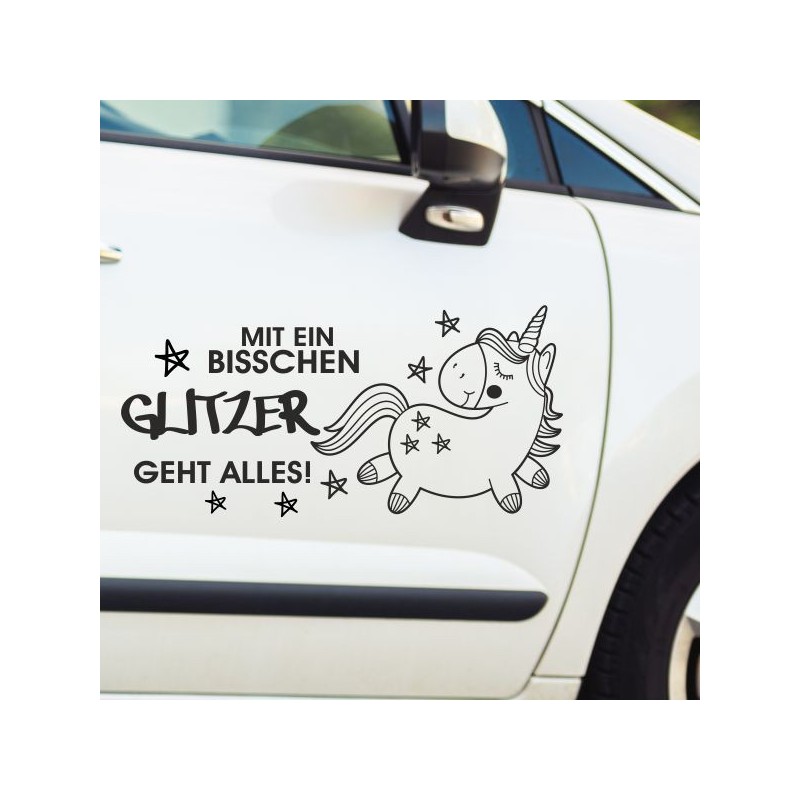 Einhorn Aufkleber Tattoo Sticker Unicorn Sternenstaub Glitzer Prinz Luftballon Herz Liebe Glitzer Sterne Staub Magie Glück