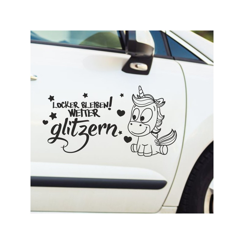 Einhorn Aufkleber Tattoo Sticker Unicorn Sternenstaub Glitzer Prinz Luftballon Herz Liebe Glitzer Sterne Staub Magie Glück