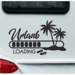 Wohnmobil Aufkleber Urlaub loading Strand Palme Sand Reise Wohnwagen Camping  WOMO 22